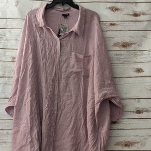 NWT Torrid Lavender Button Down Shirt or Swim Cover up Size 28